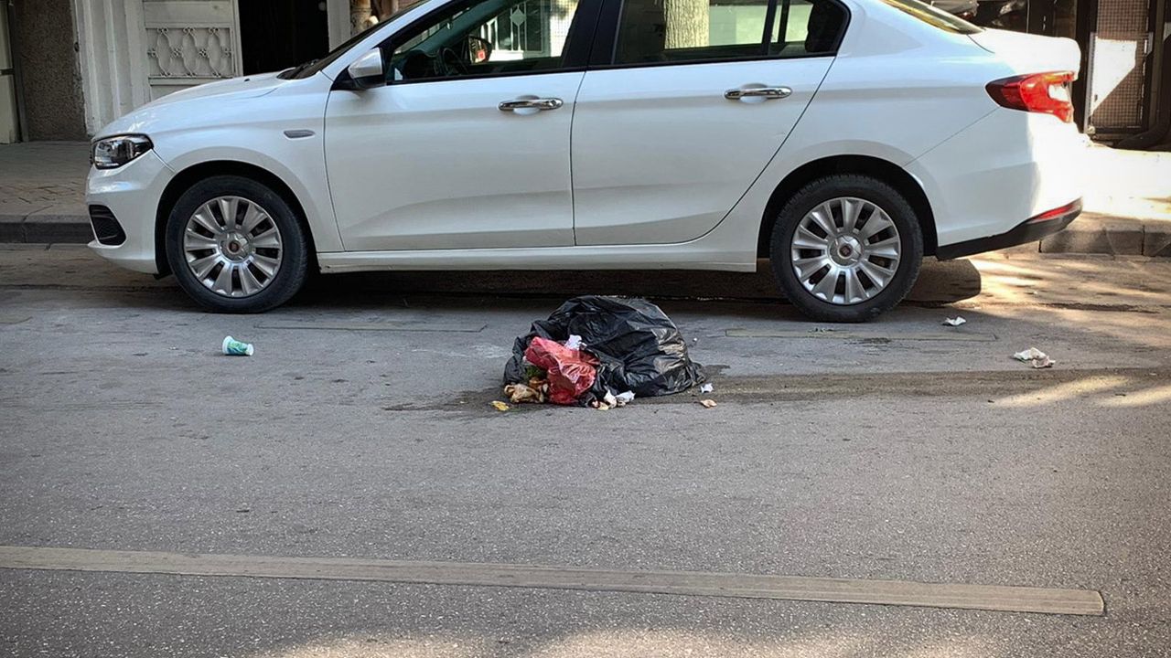 Sokak ortasına atılan çöp pis kokuya neden oldu