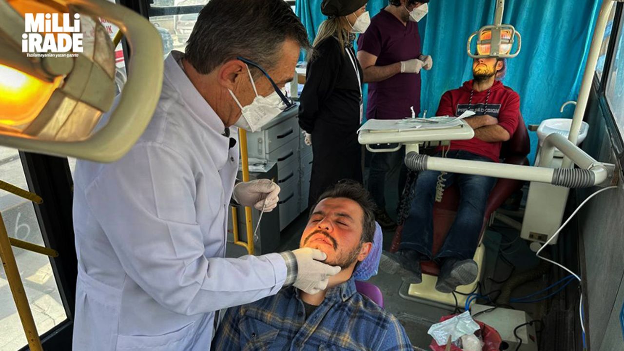 Mobil diş kliniği 3 bin depremzedeye hizmet verdi