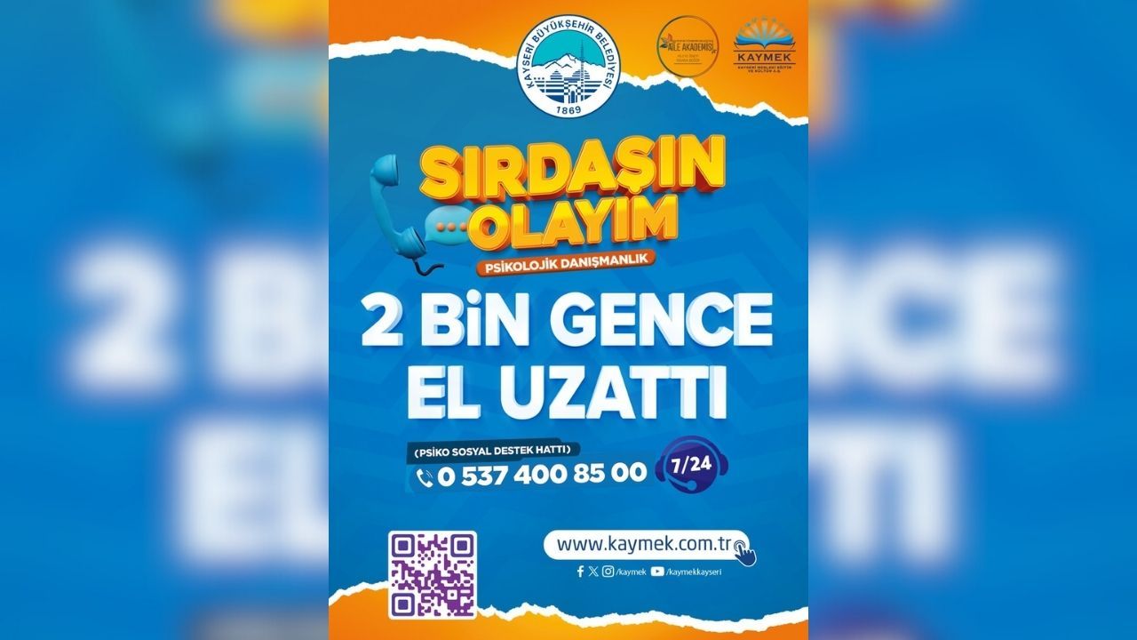 Büyükşehir’in Hassas ve Önemli Hizmeti Sırdaşın Olayım, 2 Bin Gence El Uzattı