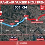 Ankara İzmir arası seyahat süresi 3,5 saate düşecek