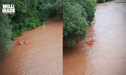 Sakarya Nehri’nde kano yapan sporcular heyecan dolu anlar yaşadı