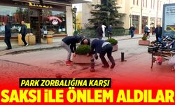 Park zorbalığına saksı ile çözüm bulmaya çalıştılar