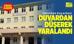 Okuldan kaçarken duvardan düştü (VİDEO HABER)