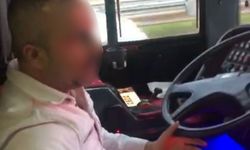 Otobüs şoförü direksiyonu bırakıp kadın yolcuya saldırdı
