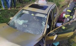 Otomobil menfeze çarptı: 2 ağır yaralı