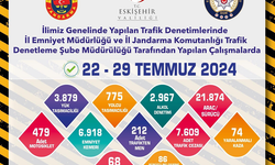 Kent genelindeki trafik denetimlerinde 22 bin 353 araç kontrol edildi