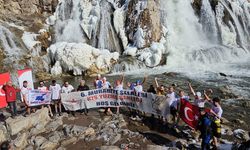 Van Gölü aktivistleri dondurucu soğukta Muradiye'ye girdi