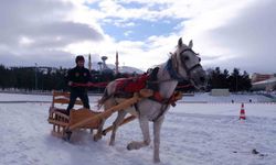 Erzurum’da atlı kızak heyecanı