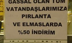 Elazığ’da bir kuyumcu gassallara pırlanta ve elmas ürünlerinde yüzde 50 indirim kampanyası başlattı