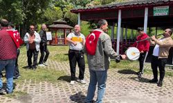 Temsili asker uğurlama konvoyu duygulandırdı
