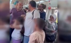 Marmaray'da çocuklarının yanında babaya yumruk