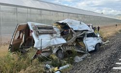 Afyonkarahisar'da tren minibüse çarptı: 1 yaralı