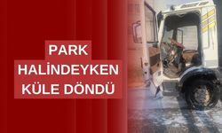 Park halindeki kamyonet alev aldı