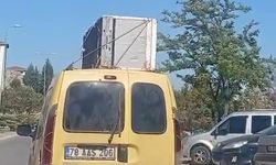 Buzdolabı taşıyan araca 2 bin 72 TL para cezası kesildi