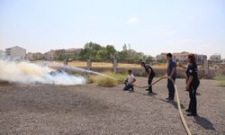 Büyükşehir itfaiyesinden  kırsala yangın tankeri eğitimi
