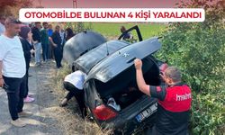 Otomobil şarampole devrildi: 4 yaralı