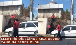 Elektrik direğinde kısa devre yangına sebep oldu