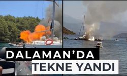 Dalaman’da özel tekne denizin ortasında cayır cayır yandı