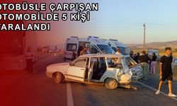Otobüs ile otomobil çarpıştı: 5 yaralı