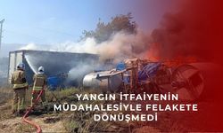 Malzeme sahasında çıkan yangın büyümeden söndürüldü
