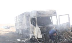 Yanan tır kullanılamaz hale geldi