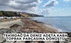 Tekirdağ'da deniz adeta kara toprak parçasına dönüştü