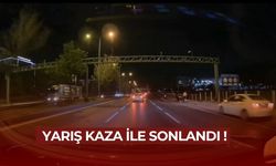 Motosikletlilerin yarışı kaza ile sonlandı