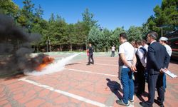 Sosyal tesislerde yangın tatbikatı
