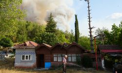 Otları ıslatarak evini yangından korumaya çalıştı