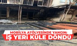 Mobilya atölyesinde yangın: İş yeri küle döndü