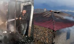 Yıldırım düşmesi sonucu evde yangın çıktı, cami hasar gördü