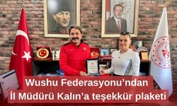 Wushu Federasyonu’ndan İl Müdürü Kalın’a teşekkür plaketi