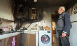Evde çıkan yangında anne ve oğlu dumandan etkilendi