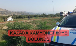 Trenin çarptığı kamyonet ikiye bölündü: 1 yaralı