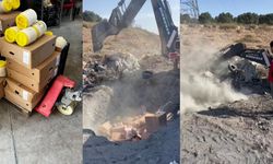 Sucuk, peynir, ketçaptan oluşan 1 ton gıda malzemesi toprağa gömülerek imha edildi