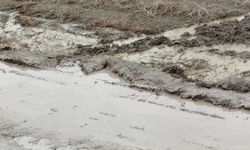 Heyelan yolu kapattı, trafik durdu