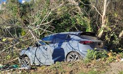 Kontrolden çıkan otomobil kaza yaptı