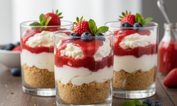 Fırın kullanmadan 5 dakikada tatlı krizi çözümü! Bardakta pratik cheesecake tarifi