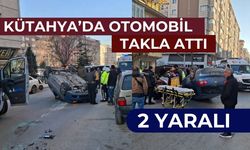 Park halindeki araçlara çarpıp takla attı