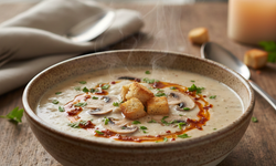 Restoran usulü sütlü mantar çorbası