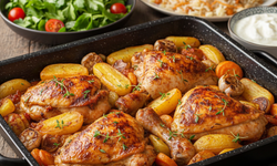 Fırında lokum gibi pratik tavuk ve sebze tarifi
