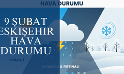 9 Şubat Eskişehir için hava durumu