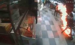 Moto Kuryenin Kabus Anları! Benzin Kaçağı Motoru Yakıp Kavurdu!