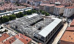 Kurtuluş Kapalı Pazar Yeri İnşaatında Çalışmalar Hızla Sürüyor