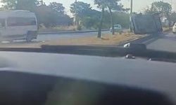 Eskişehir Çevreyolunda Kontrolden Çıkan Otomobil Takla Attı!