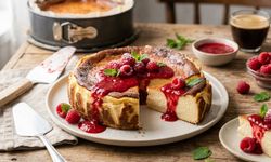 İpeksi Dokusuyla Ev Yapımı Frambuazlı San Sebastian Cheesecake Tarifi