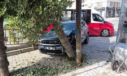 Eskişehirde Kontrolden Çıkan Otomobil Ağaca Çarptı