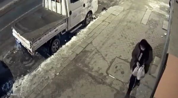 Sokak hayvanlarının mamasını çalan şahıs güvenlik kameralarına yansıdı