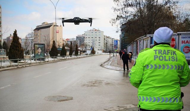 Drone destekli trafik denetimi yapıldı