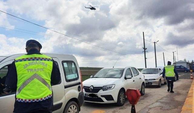 Eskişehir’de helikopter destekli trafik denetimi